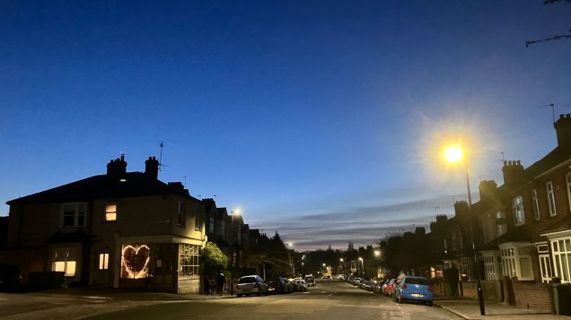 Bramshot Avenue at twilight