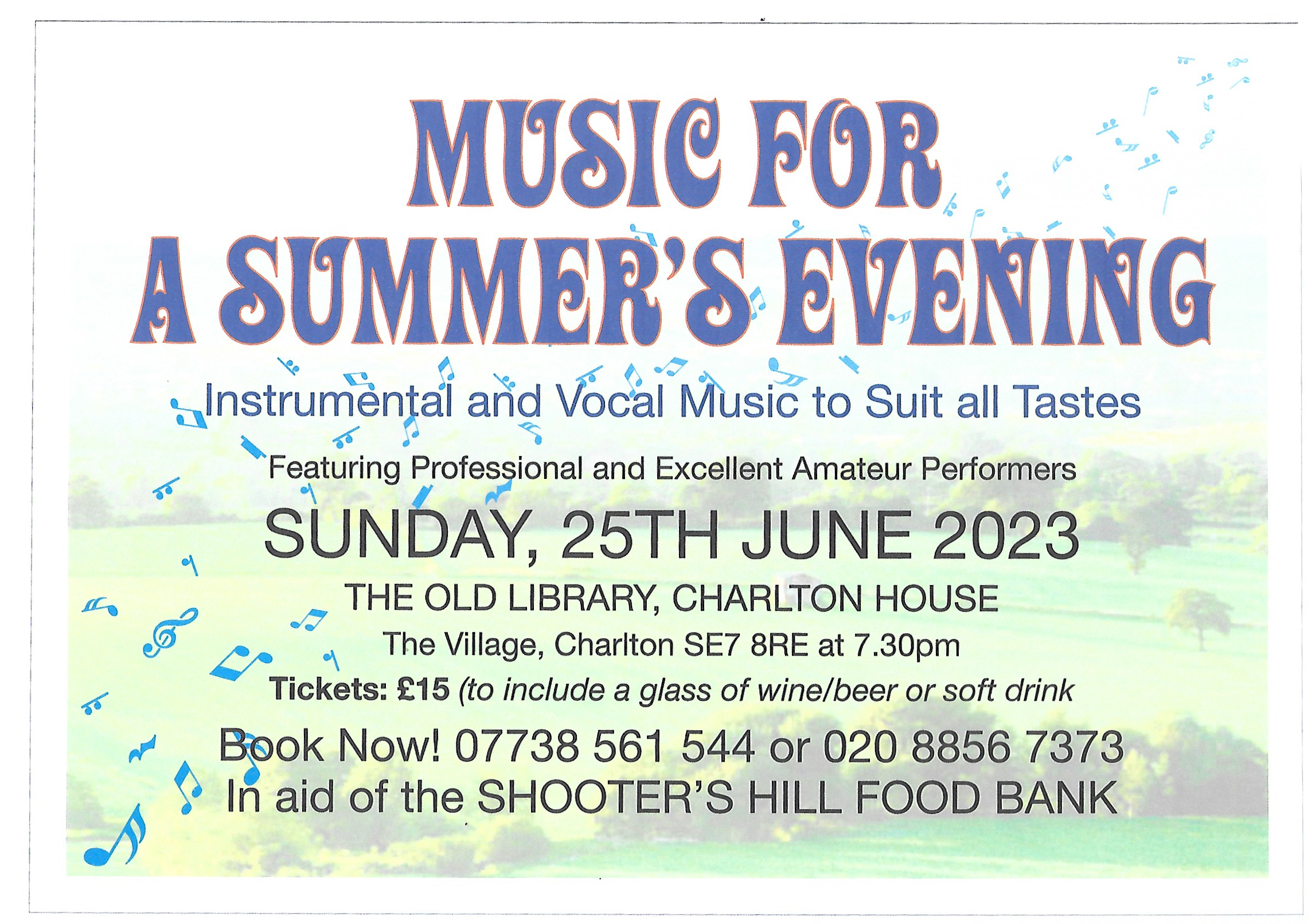 music for a summer's evening poster